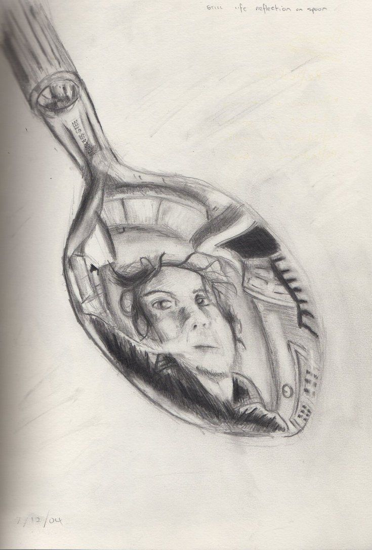 735x1087 reflection in spoon - Reflection Drawing