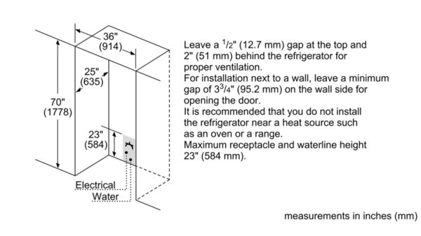 600x337 freestanding counter depth side - Refrigerator Drawings
