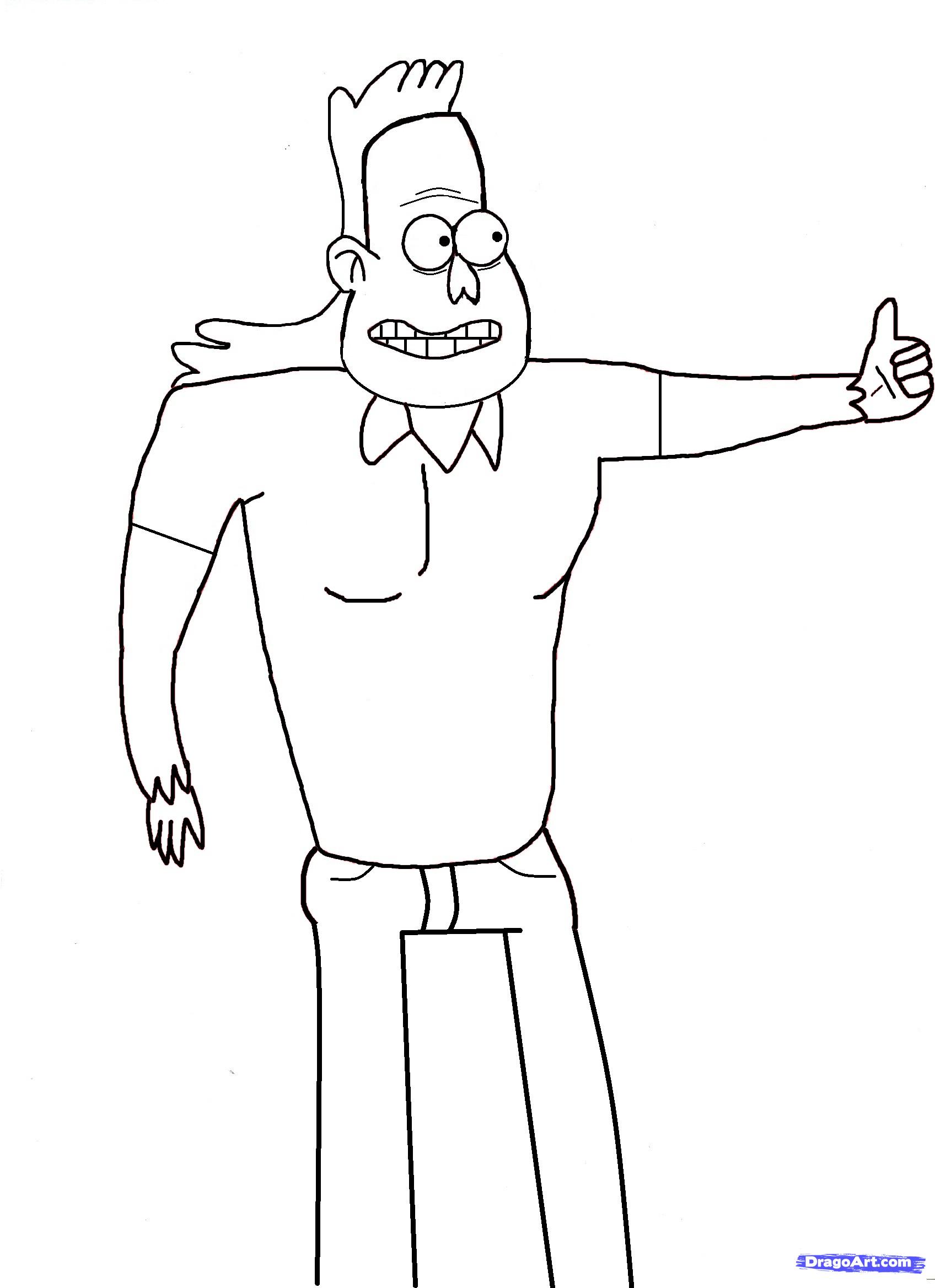 1696x2336 How To Draw Quips From Regular Show, Step - Regular Drawing