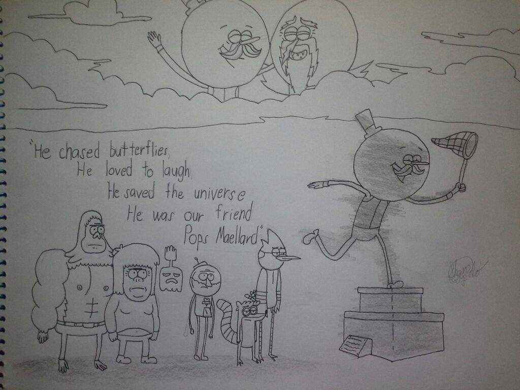1024x768 regular show pops memorial drawing cartoon amino - Regular Show Drawings