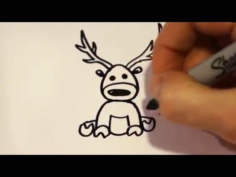480x360 how to draw a cartoon reindeer - Reindeer Cartoon Drawing