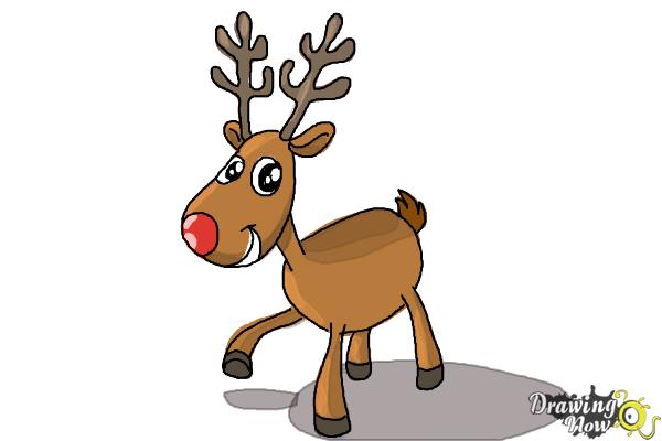 600x400 how to draw a reindeer for kids - Reindeer Cartoon Drawing