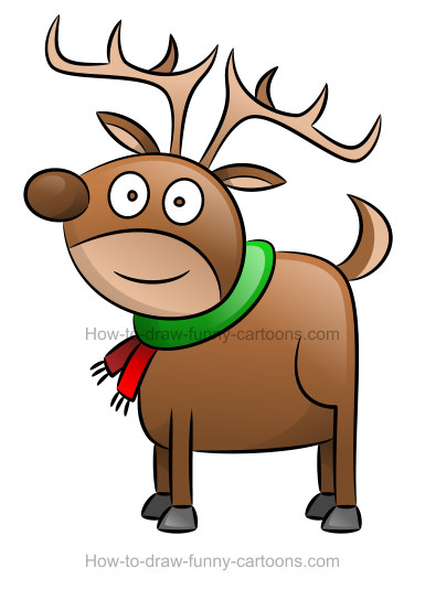 385x534 how to draw a reindeer clipart - Reindeer Cartoon Drawing