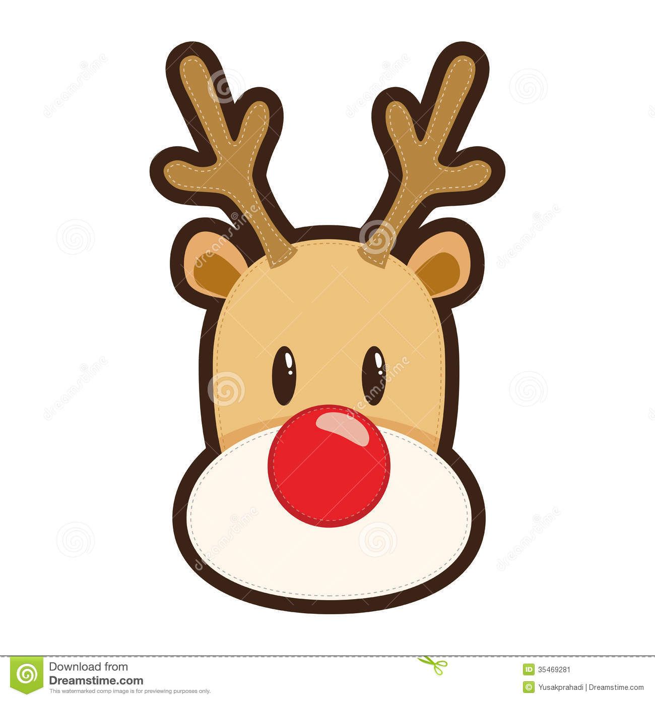 1300x1390 cartoon illustration of rudolph the red nosed reindeer white - Reindeer Cartoon Drawing