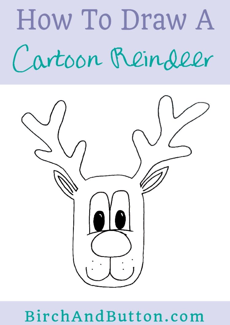 750x1061 How To Draw A Cartoon Reindeer Face - Reindeer Drawing