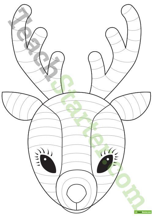 500x707 funky reindeer craft template teaching resource kiddies - Reindeer Drawing Template