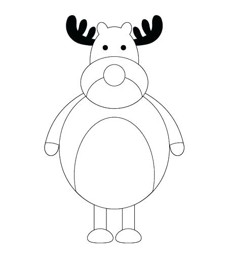 450x508 printable reindeer template face head for lollipop - Reindeer Drawing Template