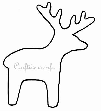 400x440 Christmas Template Or Pattern For A Reindeer - Reindeer Drawing Template