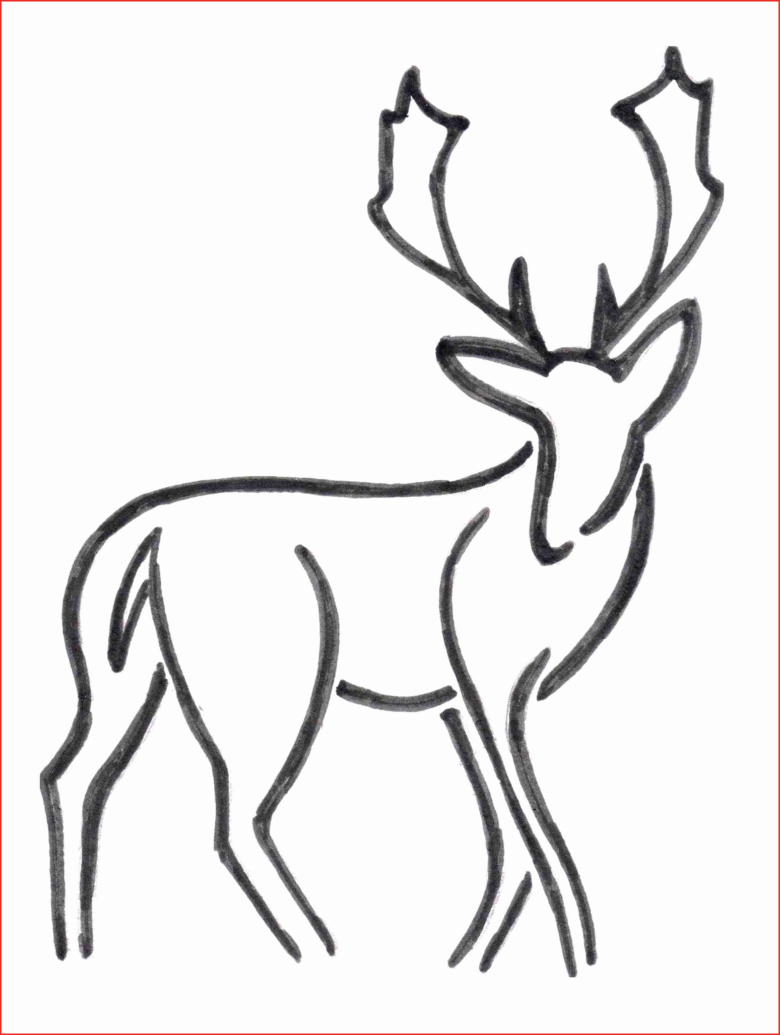 1548x2054 Deer Antlers Drawing Reindeer Antler Template Elegant Simple - Reindeer Drawing Template
