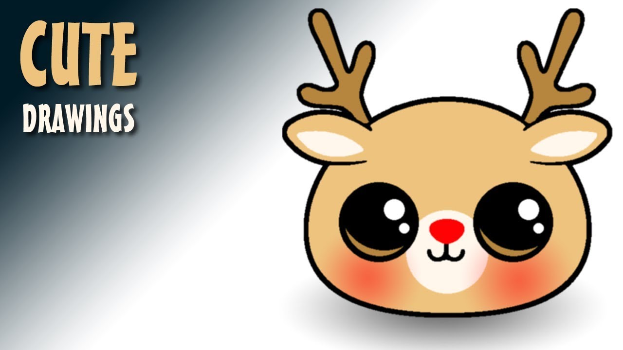 1280x720 How To Draw A Reindeer Face So Cute - Reindeer Face Drawing