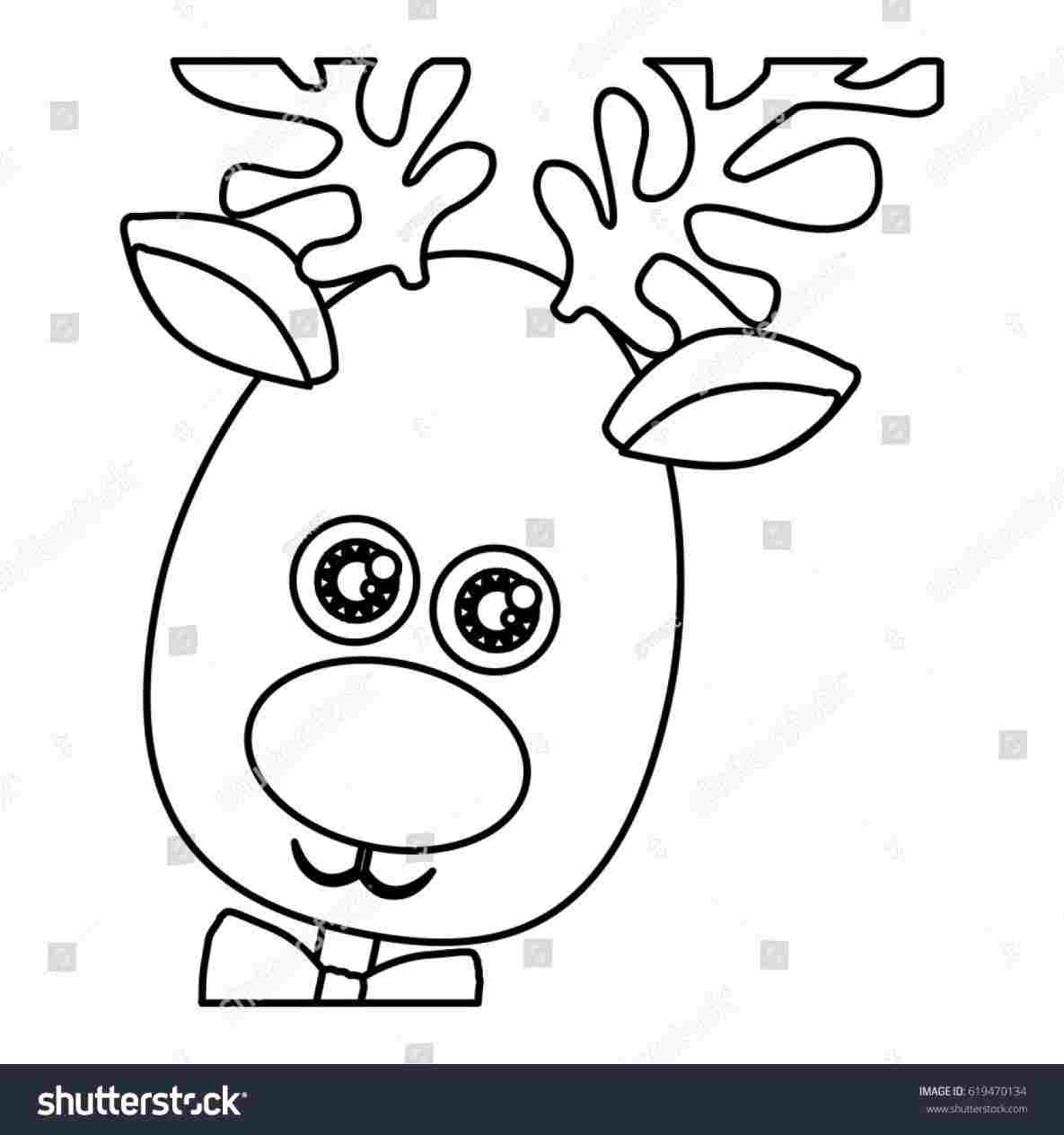 1185x1264 Preschoolers And Kids On Rhdrawinghowtodrawcom How Reindeer Face - Reindeer Face Drawing