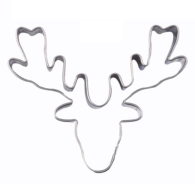 640x640 happiness deer head reindeer christmas stainless steel cute - Reindeer Head Drawing