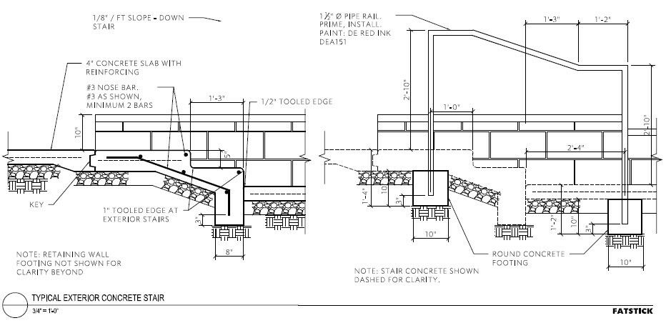 932x452 concrete stair detail - Reinforced Concrete Stairs Detail Drawing
