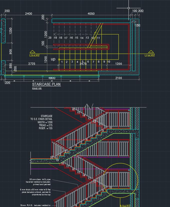 Reinforced Concrete Stairs Detail Drawing at PaintingValley.com ...