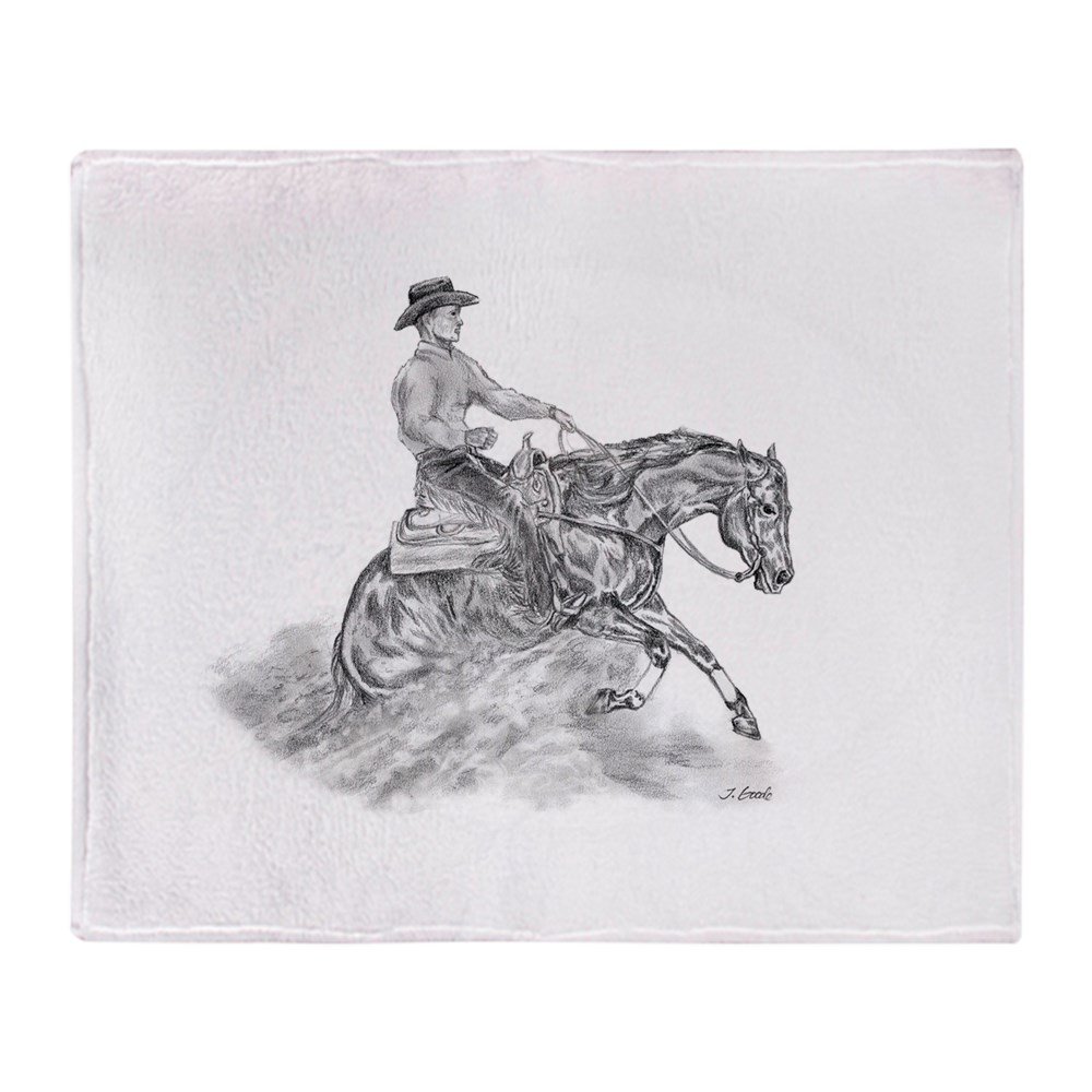 1000x1000 cafepress reining horse drawing soft fleece throw - Reining Horse Drawings