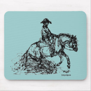 307x307 reining horses mouse pads zazzle - Reining Horse Drawings