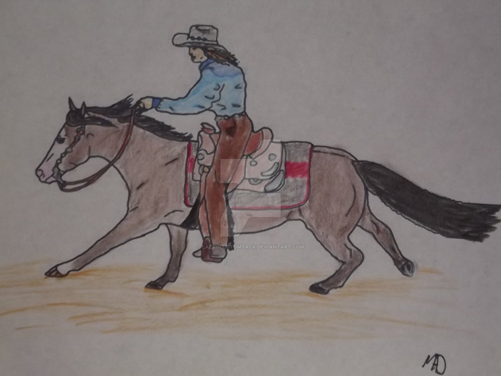 1032x774 reining horse drawing - Reining Horse Drawings