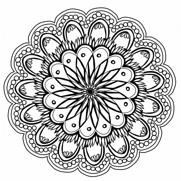 700x700 flower design relaxing and symmetry drawing wallpaper - Relaxing Drawing