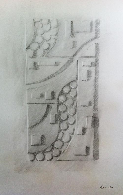 500x794 project shallow geometric relief tonal drawings carpetmoss - Relief Drawing