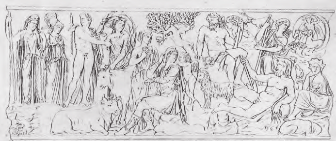 693x292 drawing after the reconstructed fragment of a roman relief - Relief Drawing