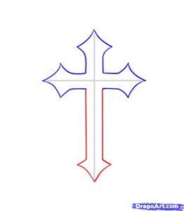 262x299 Simple Cross Drawings - Religious Cross Drawing