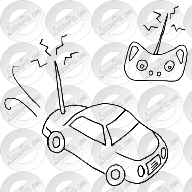 380x380 remote control car outline for classroom therapy use - Remote Control Car Drawing