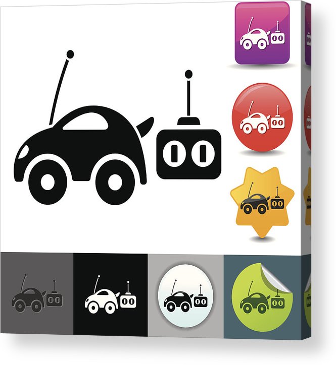 665x724 remote controlled car icon solicosi series acrylic print - Remote Control Car Drawing