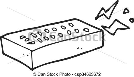 450x260 freehand drawn black and white cartoon remote control - Remote Control Drawing