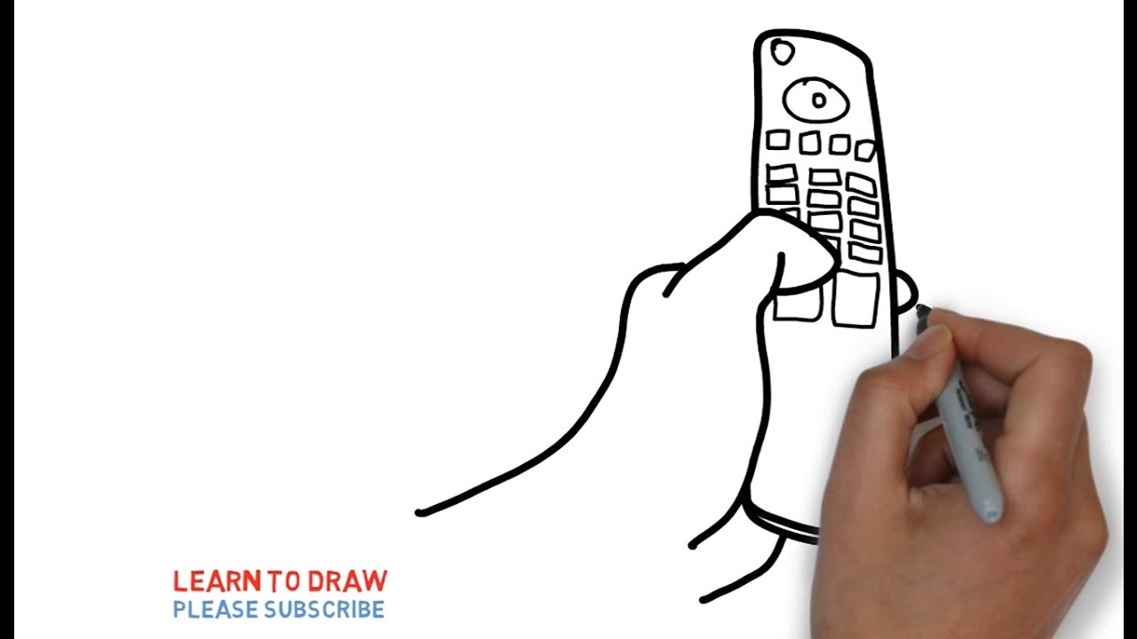 1280x720 easy step for kids how to draw hand holding a remote - Remote Drawing