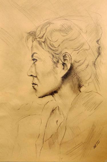 375x563 drawing, asian portrait, italian renaissance inspired - Renaissance Drawings