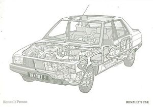 300x211 renault tse black white cutaway drawing print ebay - Renault Drawing