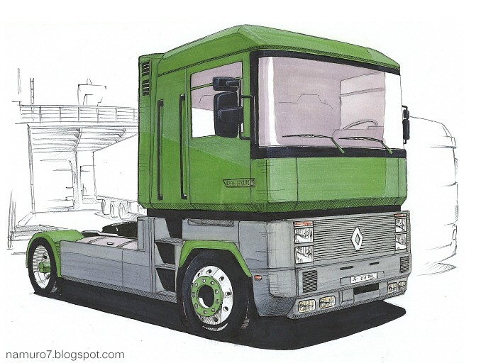 678x512 draw euro truck renault magnum tractor blog - Renault Drawing