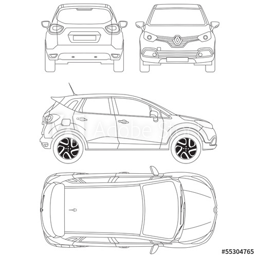 500x500 renault captur blueprint technical drawing - Renault Drawing
