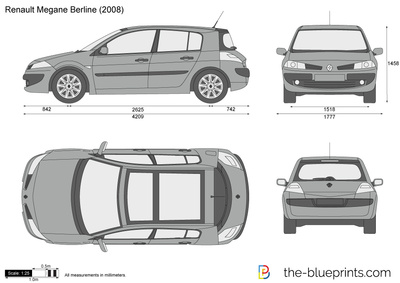 400x283 renault megane berline vector drawing - Renault Drawing