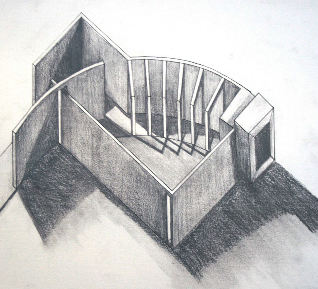 1204x1095 Rendered Drawings Designing The Artist's Studio - Rendering Drawing