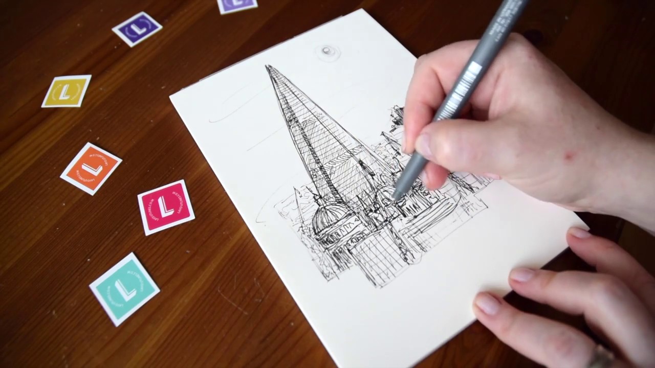 1280x720 architectural sketch - Renzo Piano Drawings