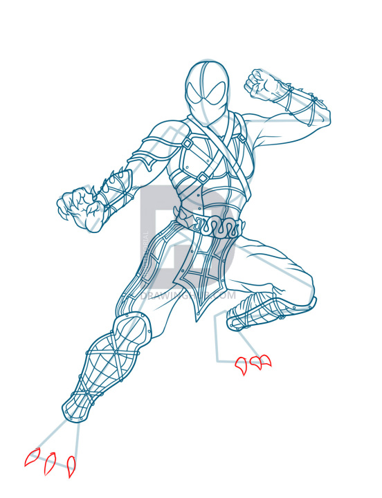 552x720 how to draw reptile, mortal kombat, reptile, step - Reptile Drawing