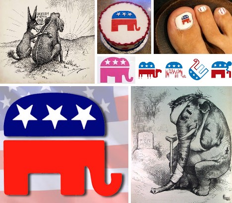 468x410 Political Animal The Ever Evolving Republican Elephant Logo - Republican Elephant Drawing