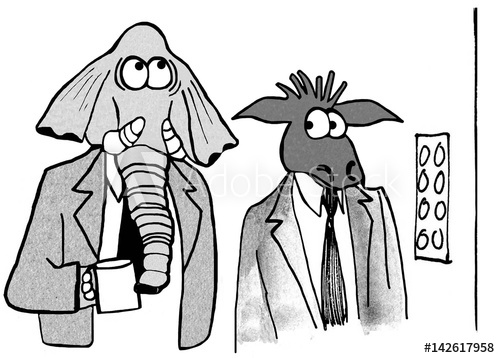 500x358 Political Illustration Showing A Republican Elephant - Republican Elephant Drawing