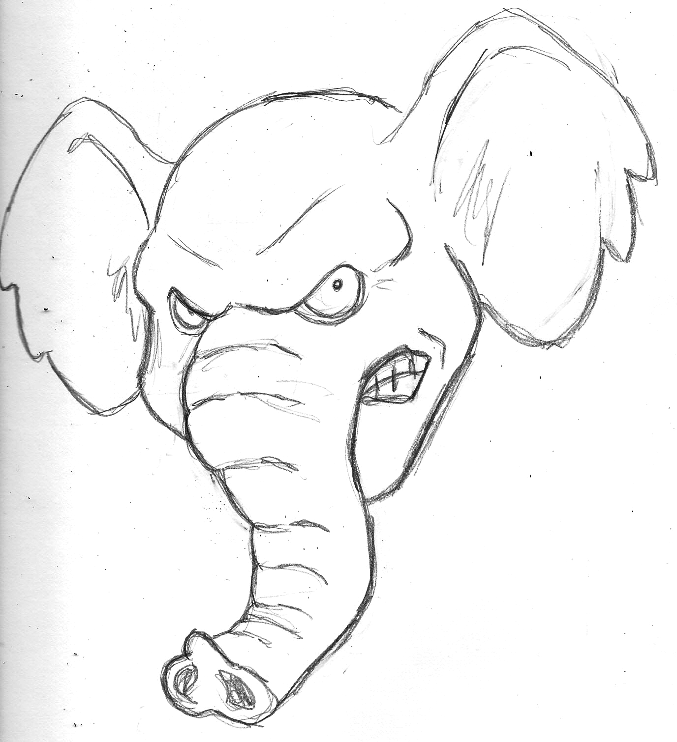1376x1510 Republican Brian's Sketch Blog - Republican Elephant Drawing