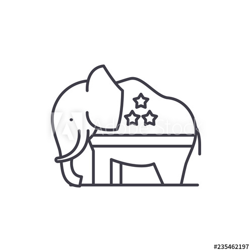 500x500 republican elephant line icon concept republican elephant vector - Republican Elephant Drawing