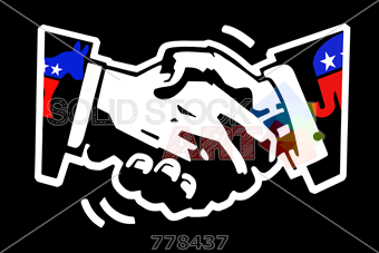 340x227 Stock Photo Of Stenciled Outline Drawing Democratic Donkey - Republican Elephant Drawing