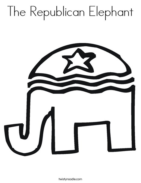 468x605 The Republican Elephant Coloring Page - Republican Elephant Drawing