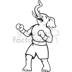 300x300 Black And White Elephant Republican Boxer Celebrate Clipart - Republican Elephant Drawing