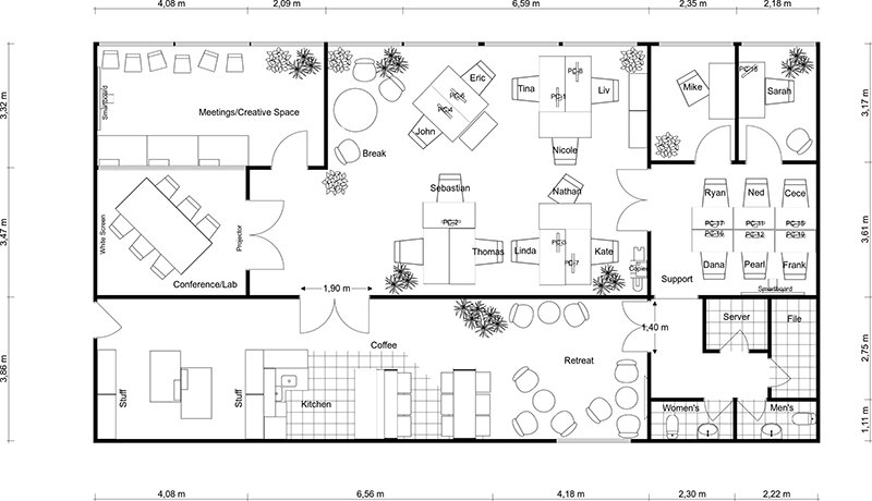 800x460 office floor plans roomsketcher - Requirements And Equipment For Modern Drawing Offices