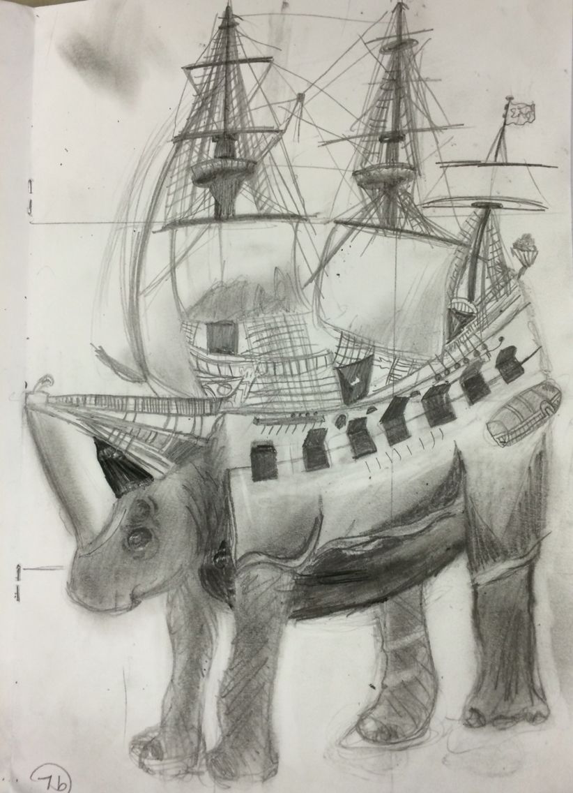 822x1136 zoe, research drawing for the 'surreal shoe' project st mary - Research Drawing