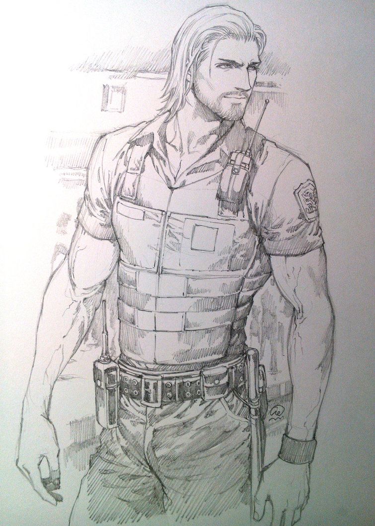 755x1057 Just Draw For Fun Gtwlt This Guy Is My Character In Skyrim He's Not - Resident Evil Drawings