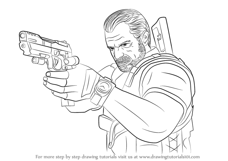 800x565 learn how to draw barry burton from resident evil - Resident Evil Drawings