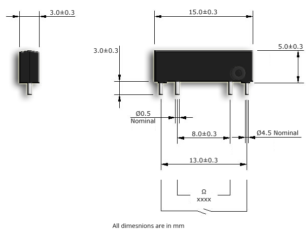 607x459 Reed Sensors With Integrated Resistors - Resistor Drawing