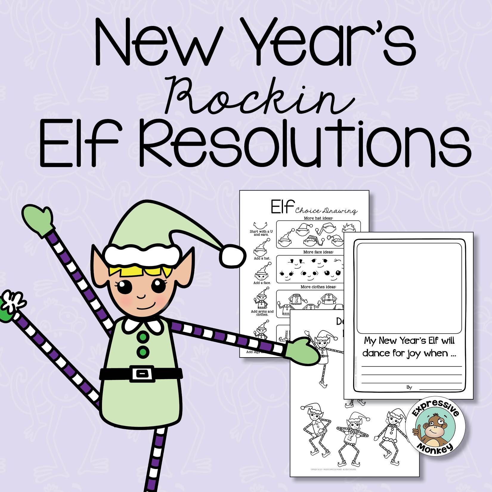 1650x1650 New Year's Resolution Writing Dancing Elf Drawing Expressive - Resolution Drawing